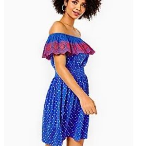 NWT Lilly Pulitzer Kalama Off-the-Shoulder Smocked Dress